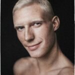 Ai generated portrait of a blond model with bare shoulders